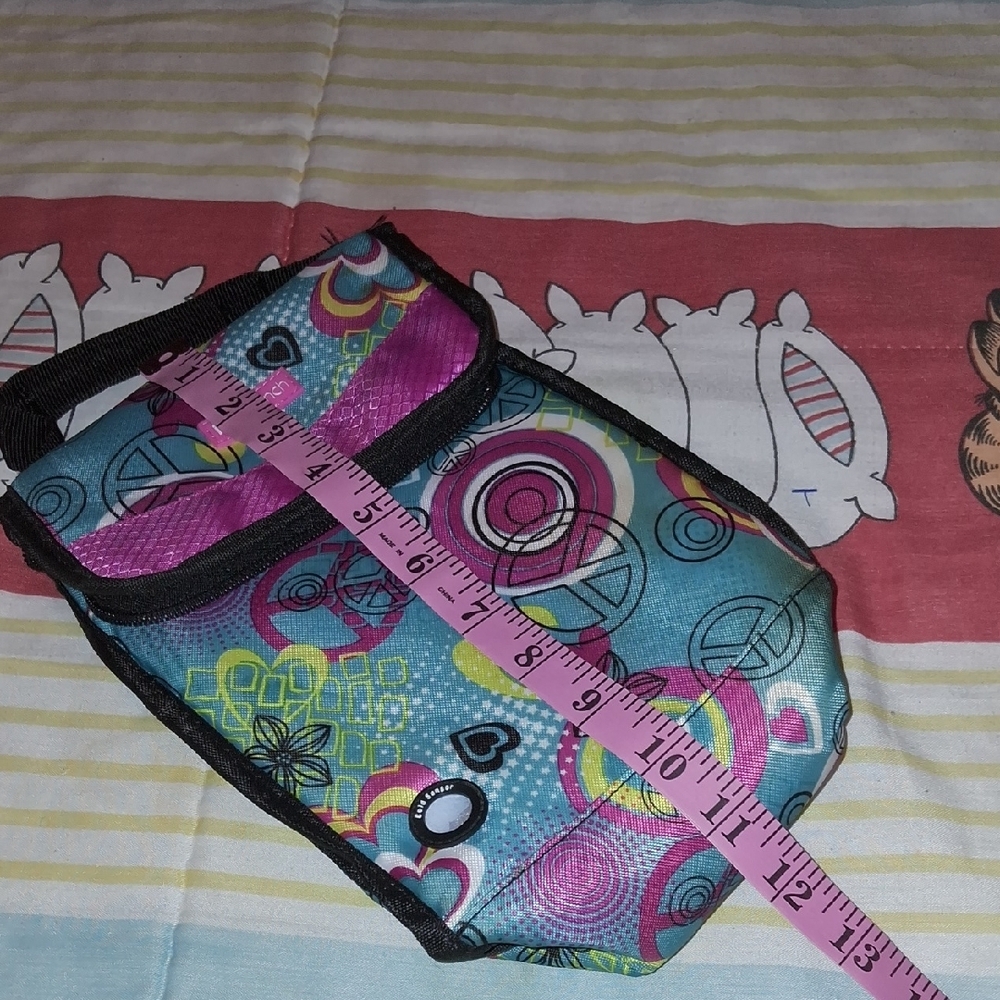 FUN,Colorful,Geometric Patterned,Insulated,Lunch Bag💙🩷 - Picture 3 of 8